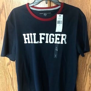 NWT Tommy Hilfiger Blue Embroidered Spell out tee